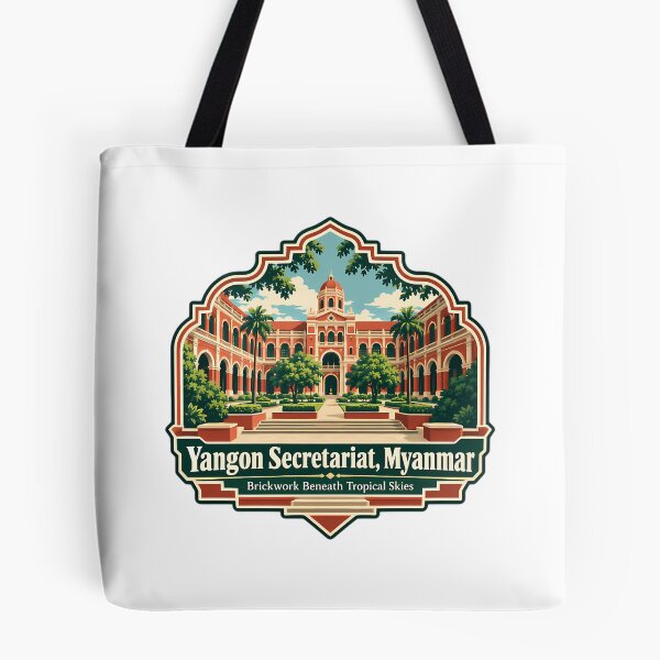 Item preview, Yangon Secretariat Myanmar Brickwork Beneath Tropical Skies Travel Landmark Architecture Souvenir designed and sold by schulte-beckis.
