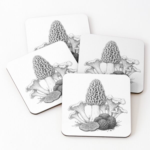 Item preview, Wild Edible Mushrooms Botanical Pencil Sketch designed and sold by Digital Duniyah.