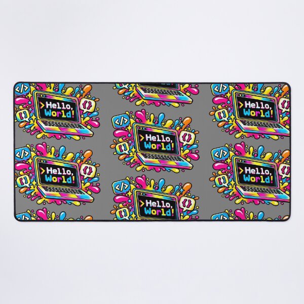 Item preview, Hello World Colorful Laptop Coding Pop Art Design designed and sold by CrazyCraftStudio.