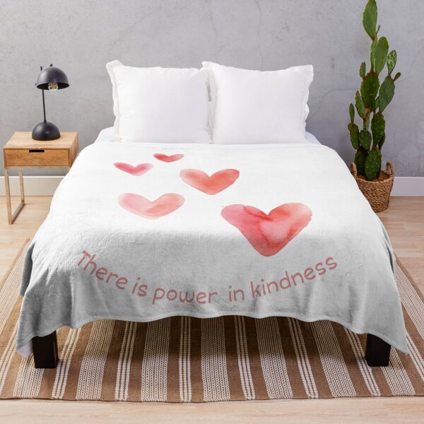 Item preview, There Is Power in Kindness – Red Watercolor Hearts Inspirational Quote designed and sold by Moodcraft Studio.