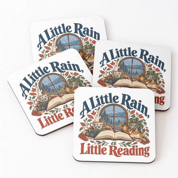 Item preview, A Little Rain, A Little Reading Book Lover Reader Cat Cozy Autumn designed and sold by JonesFlora2025.