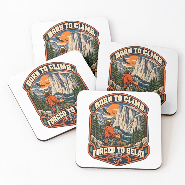 Item preview, Born To Climb Forced To Belay Retro National Park Patch designed and sold by LoafLogic.
