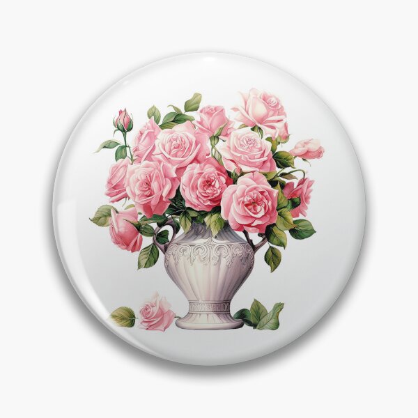 Item preview, Pink Rose Vase | Elegant Floral Aesthetic Art designed and sold by Mandayartstudio.