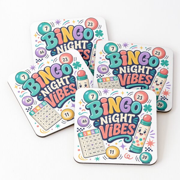 Item preview, Bingo Night Vibes Colorful Balls Lucky Game Night Fun Retro Art Design designed and sold by inkoutninja.