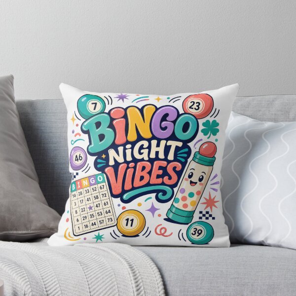 Item preview, Bingo Night Vibes Colorful Balls Lucky Game Night Fun Retro Art Design designed and sold by inkoutninja.
