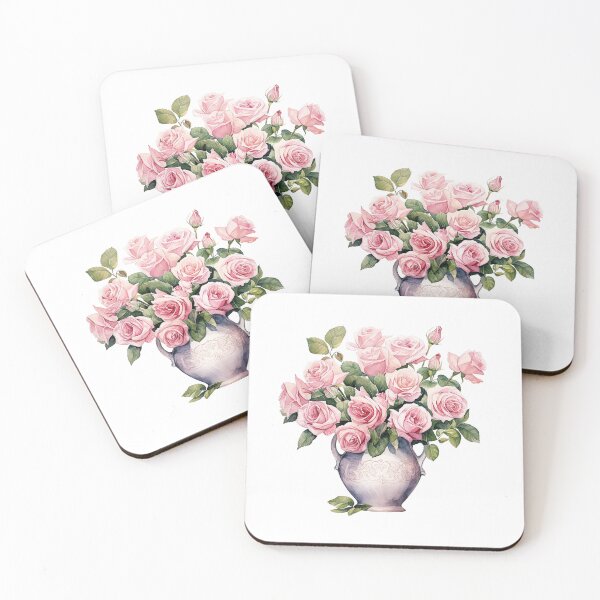 Item preview, Pink Rose Vase | Elegant Floral Aesthetic Art designed and sold by Mandayartstudio.