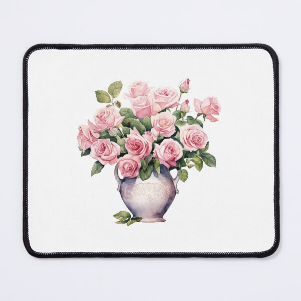 Item preview, Pink Rose Vase | Elegant Floral Aesthetic Art designed and sold by Mandayartstudio.