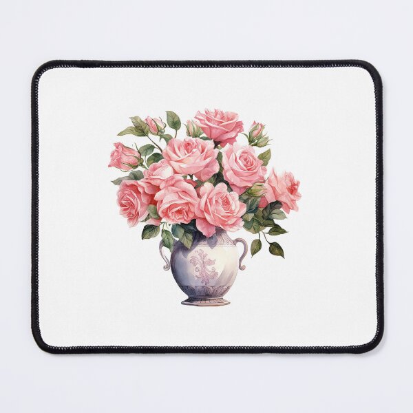 Item preview, Pink Rose Vase | Elegant Floral Aesthetic Art designed and sold by Mandayartstudio.