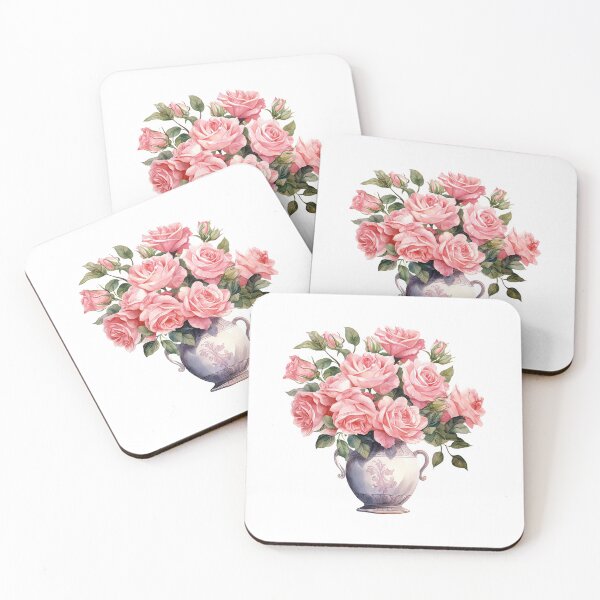 Item preview, Pink Rose Vase | Elegant Floral Aesthetic Art designed and sold by Mandayartstudio.