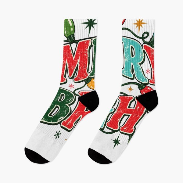 Item preview, Retro Christmas Lettering with Colorful String Lights designed and sold by Nannythenimfa.