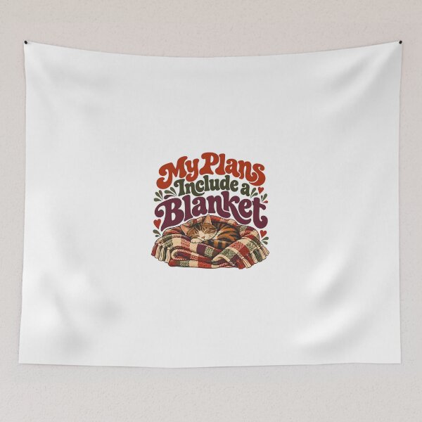 Item preview, My Plans Include A Blanket Cozy Cat Lover Relaxation Homebody designed and sold by JonesFlora2025.