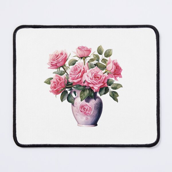 Item preview, Pink Rose Vase | Elegant Floral Aesthetic Art designed and sold by Mandayartstudio.