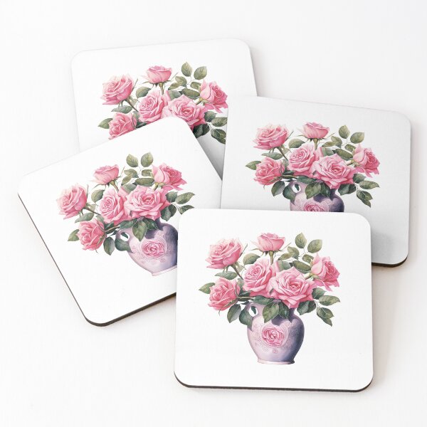 Item preview, Pink Rose Vase | Elegant Floral Aesthetic Art designed and sold by Mandayartstudio.