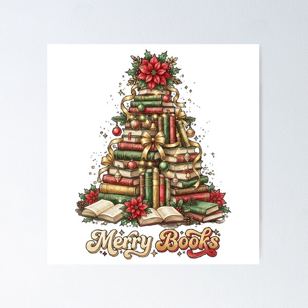 Item preview, Merry Bookmas Classic T-Shirt Classic T-Shirt (2) designed and sold by gidget-gadget.