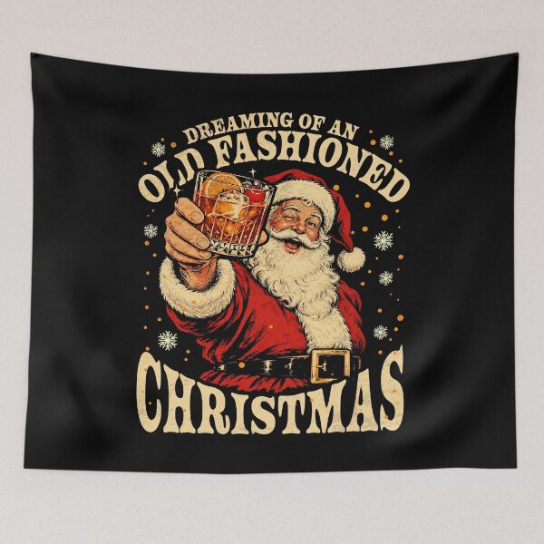 Item preview, Dreaming Of An Old Fashioned Christmas Santa Whiskey Vintage designed and sold by elongatedjazz.