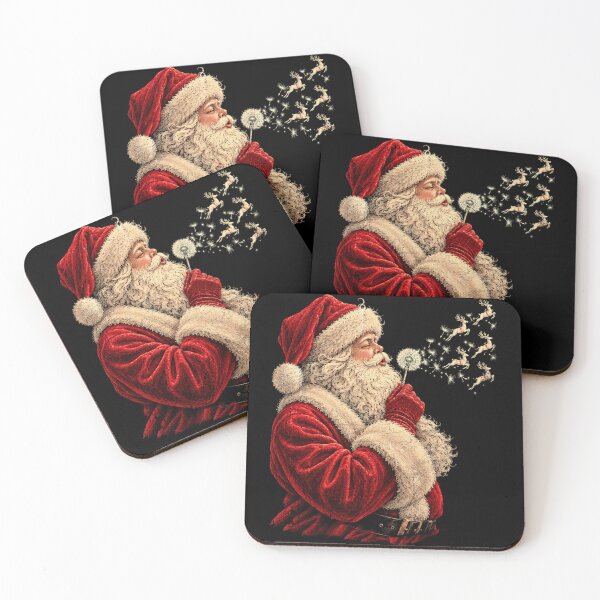 Item preview, Vintage Santa Claus Blowing Dandelion Reindeer Christmas Magic designed and sold by Patchina.