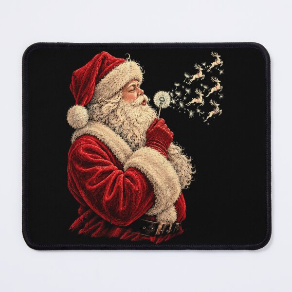 Item preview, Vintage Santa Claus Blowing Dandelion Reindeer Christmas Magic designed and sold by Patchina.