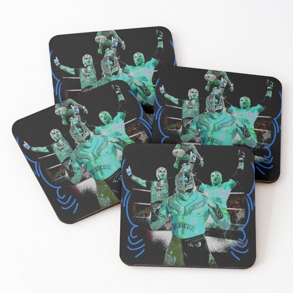 Item preview, Lucha Libre Masked Wrestler Neon Green and Blue Wrestling Art designed and sold by Rudmarron.
