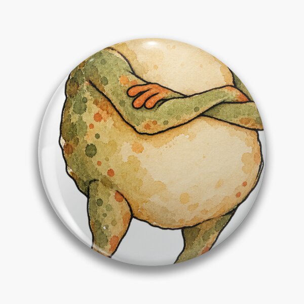 Item preview, Grumpy Frog with Crossed Arms Funny Watercolor Art designed and sold by Jessie's Palette.