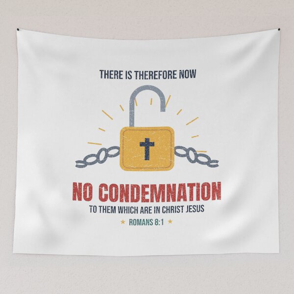 Item preview, No Condemnation Romans 8:1 Unlocked Padlock Broken Chains Cross designed and sold by ebocraft.