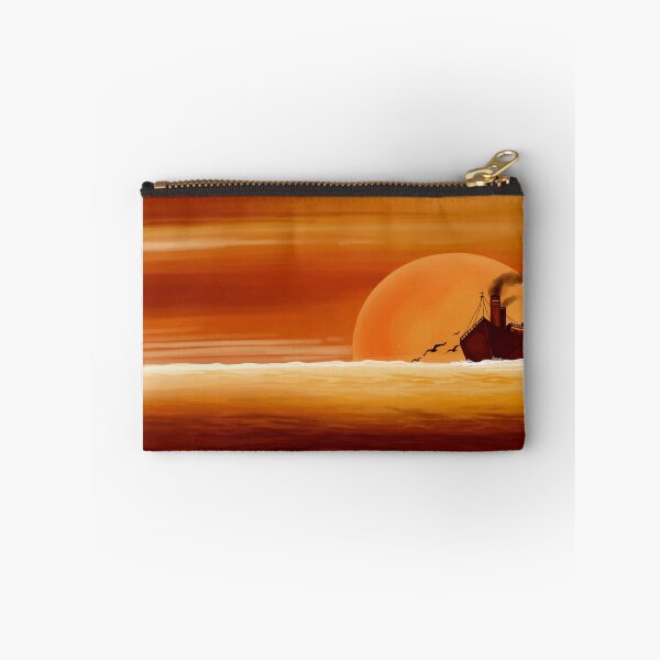 Item preview, Vintage Steamboat at Sunset – Retro Golden Ocean Maritime Art designed and sold by RomaMante.