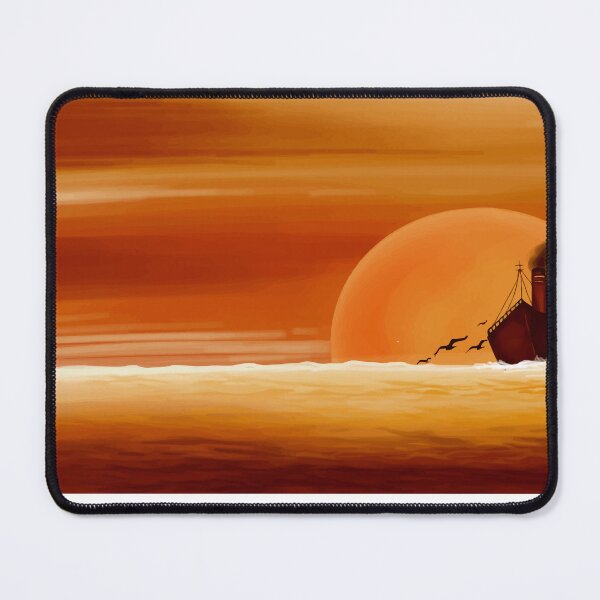 Item preview, Vintage Steamboat at Sunset – Retro Golden Ocean Maritime Art designed and sold by RomaMante.