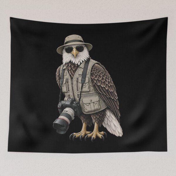 Item preview, Wildlife Photographer With Bald Eagle Camera Lens designed and sold by Teetreasure2.