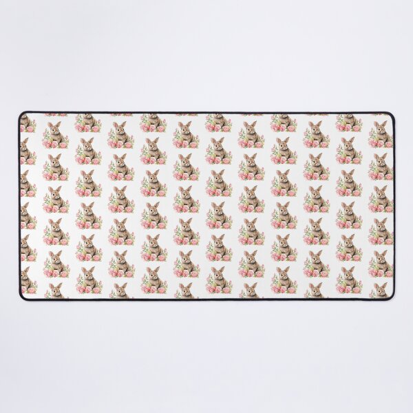 Item preview, Pink Rose Bunny | Elegant Floral Aesthetic Art designed and sold by Mandayartstudio.