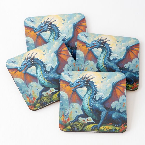 Item preview, Wings of Fire and Sapphire – Blue Dragon Fantasy designed and sold by tambanow.