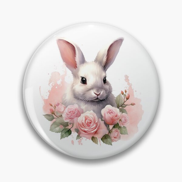 Item preview, Pink Rose Bunny | Elegant Floral Aesthetic Art designed and sold by Mandayartstudio.