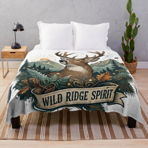 Item preview, Wild Ridge Spirit Majestic Deer Stag Mountain Forest Vintage Wildlife Art designed and sold by inkoutninja.