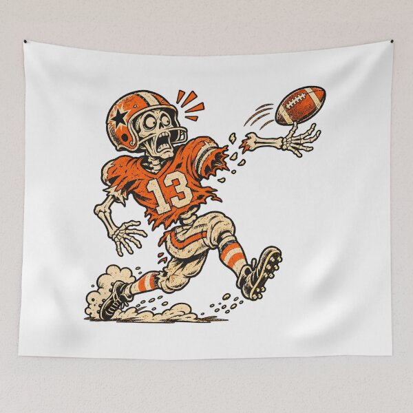 Item preview, Funny Skeleton Playing Football Halloween designed and sold by TOMSZE.