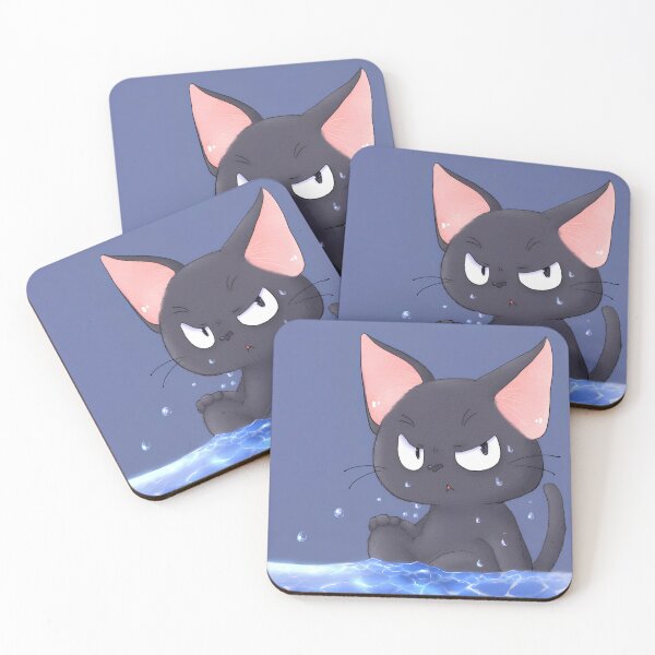 Item preview, Grumpy Wet Anime Black Cat designed and sold by Jlaba-Mxerga.