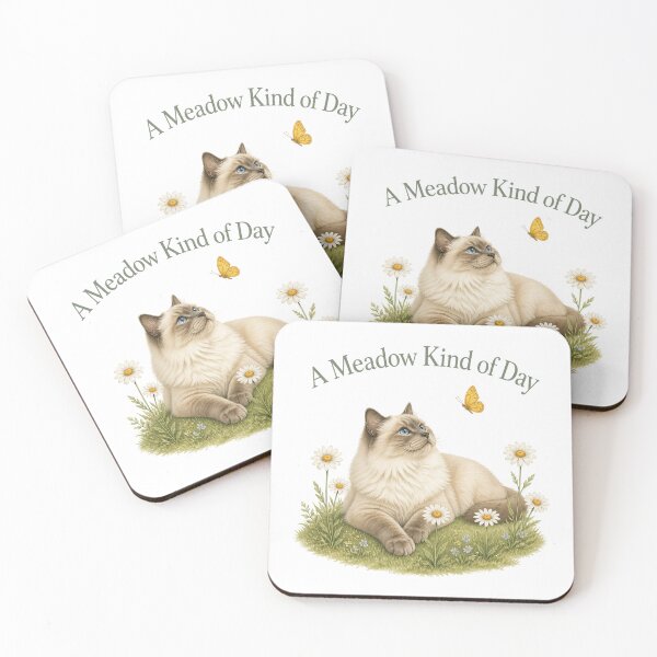 Item preview, Ragdoll Cat in a Daisy Meadow with Butterfly designed and sold by PurrBloom Studio.