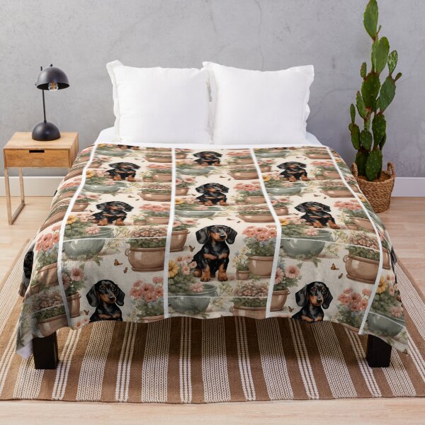 Item preview, Cute Gardening With My Dog Daschund Black Brown Dog Garden Flowers Mom Lover Vintage designed and sold by bail-natishas.