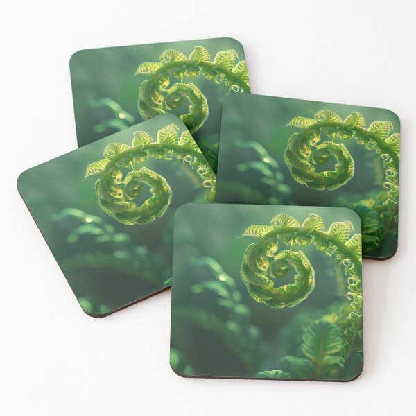 Item preview, Unfurling Green Fern Frond in Soft Sunlight designed and sold by AerizeI.