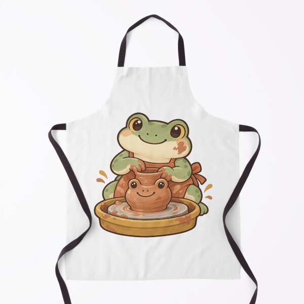 Item preview, Cute Pottery Frog Making Frog Vase designed and sold by Greemo03.