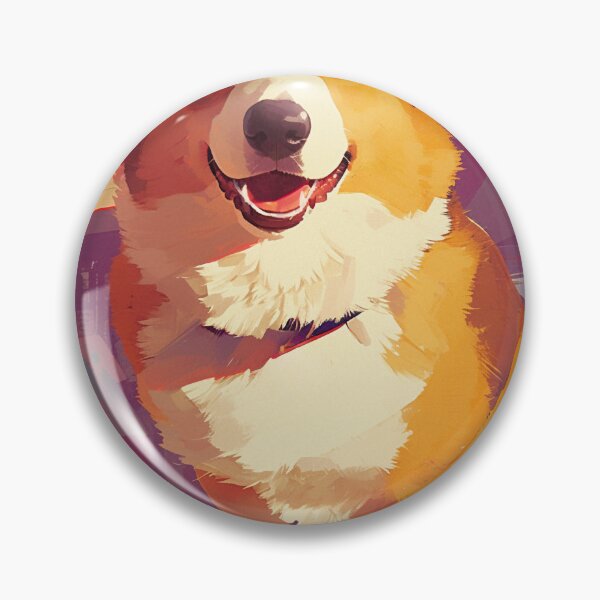 Item preview, Cute Corgi Dog Portrait – Colorful Anime Style Pet Illustration designed and sold by DelphineProsa.