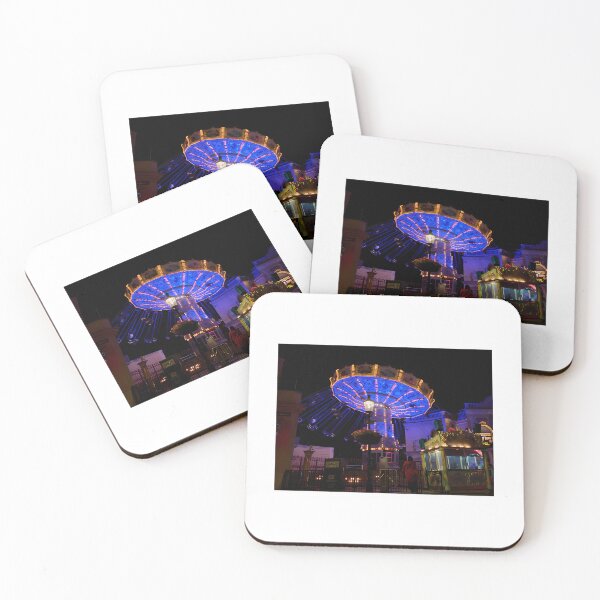 Item preview, Nighttime Swing Ride At Amusement Park designed and sold by mast-viki.