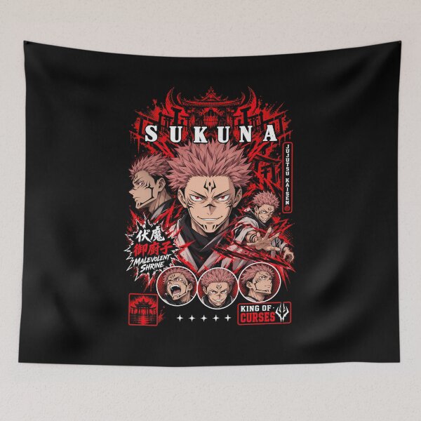 Item preview, Ryomen Sukuna King of Curses Red Collage designed and sold by veyackbird.