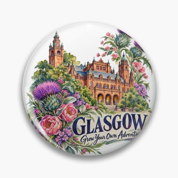 Item preview, Glasgow Architecture and Thistles Watercolor Travel Art designed and sold by skyartdesign.