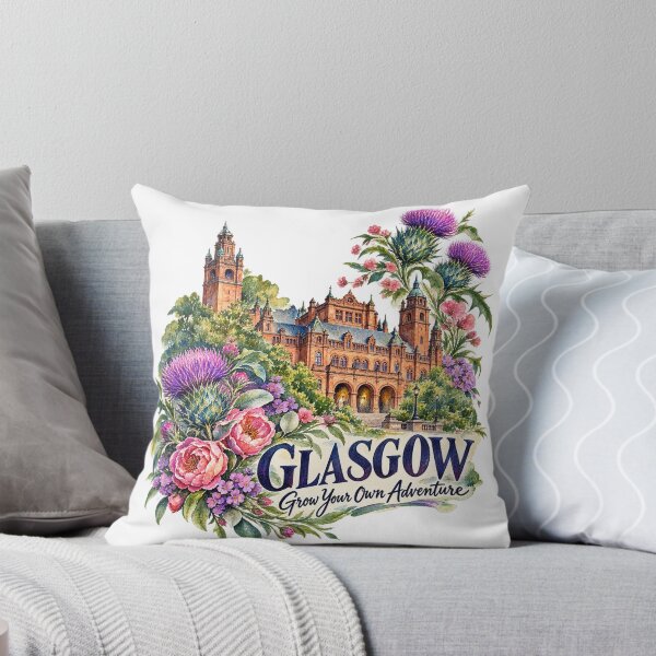 Item preview, Glasgow Architecture and Thistles Watercolor Travel Art designed and sold by skyartdesign.