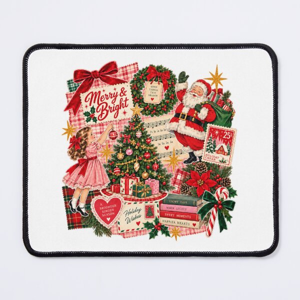 Item preview, Vintage Christmas Santa Tree and Holiday Collage designed and sold by RenettaFunky.