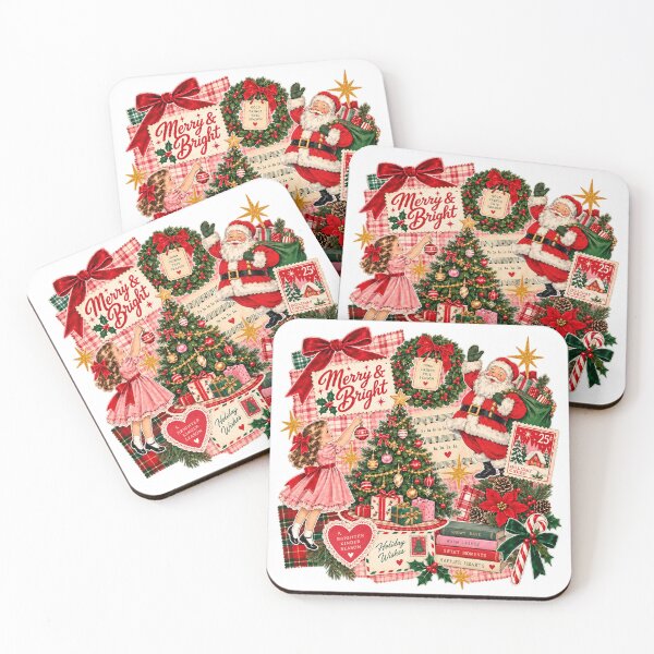 Item preview, Vintage Christmas Santa Tree and Holiday Collage designed and sold by RenettaFunky.