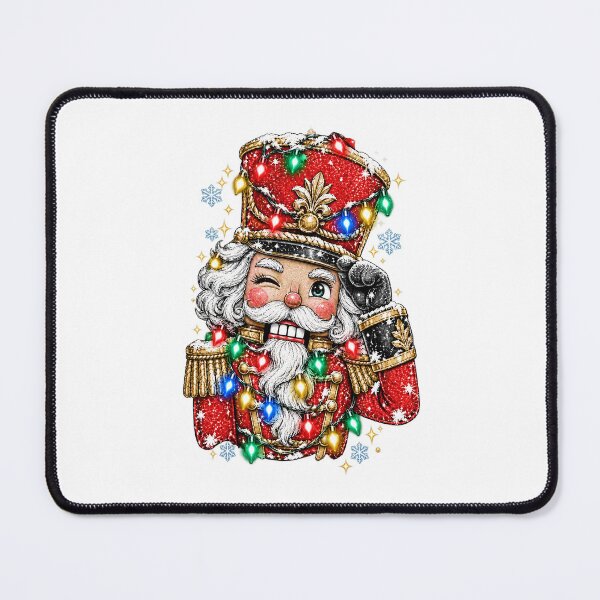 Item preview, Winking Christmas Nutcracker Wrapped in Colorful Lights designed and sold by RenettaFunky.