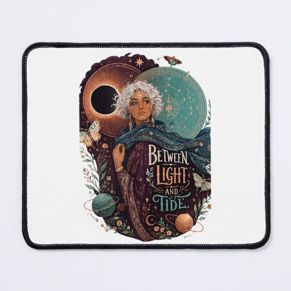 Item preview, Between Light and Tide Mystical Celestial Woman Eclipse Cosmic Fantasy Art designed and sold by inkoutninja.