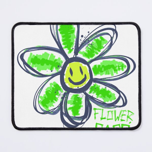 Item preview, Flower Cafe Smiley Face Daisy Neon Green Hand Drawn Doodle Graphic T-Shirt designed and sold by Atique Creations.