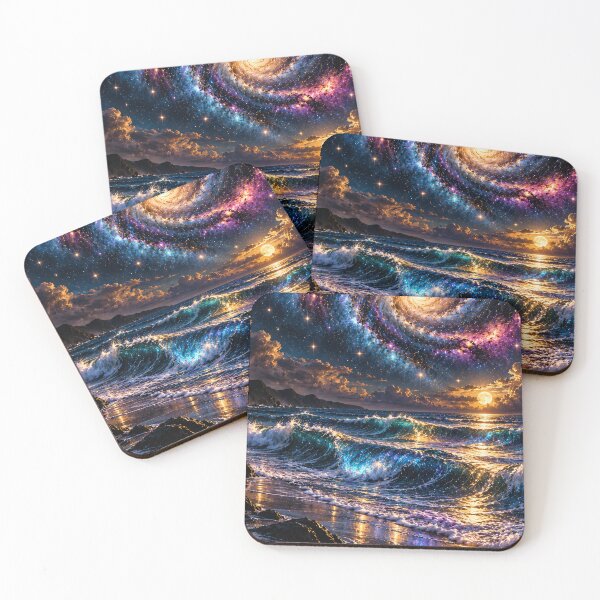 Item preview, Galactic Ocean – Cosmic Waves and Celestial Night Sky Fantasy Art designed and sold by Bizzfora.