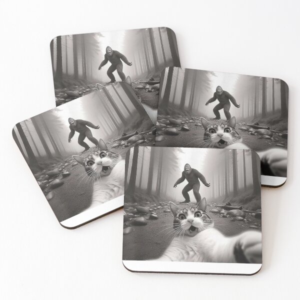 Item preview, Cat Selfie with Bigfoot Sasquatch Funny  for Men Women Kids designed and sold by MaikSankts.