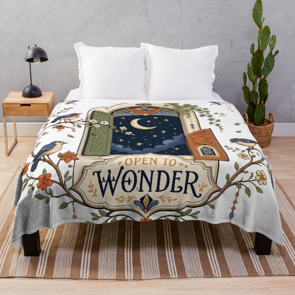 Item preview, Open to Wonder Enchanted Window Moonlit Sky Whimsical Cottagecore Art designed and sold by inkoutninja.